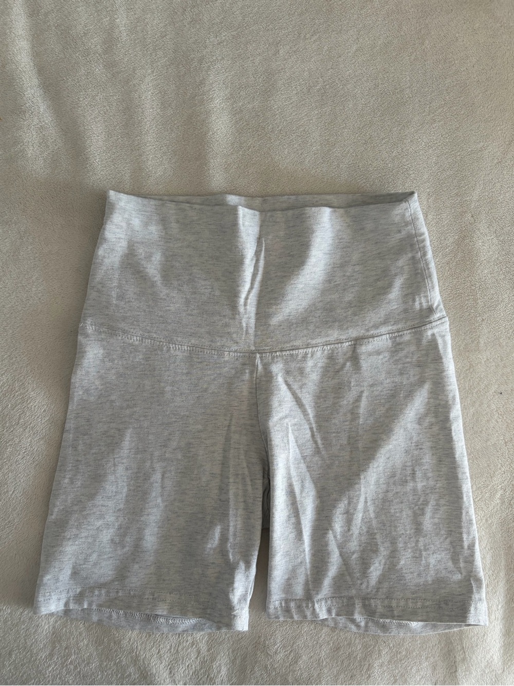 TNA Heather Cloud White Biker Shorts